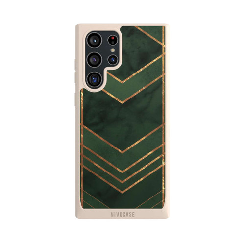 Samsung Galaxy S22 Ultra NIVOpure Dunkelgrün gemustert Goldene Streifen