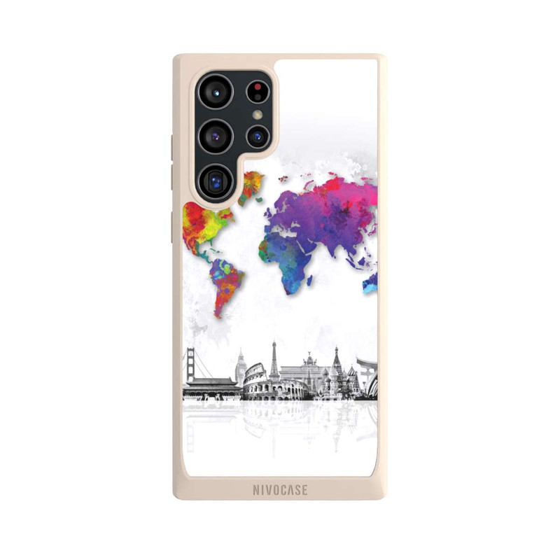 Galaxy S22 Ultra NIVOpure Weltkarte mit Skyline