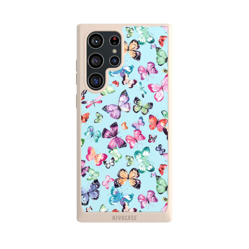 Galaxy S22 Ultra NIVOpure Schmetterlinge rosa orange blau