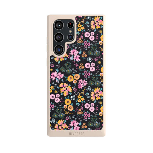 Samsung Galaxy S22 Ultra NIVOpure Kleine bunte Blumen Schwarz 2