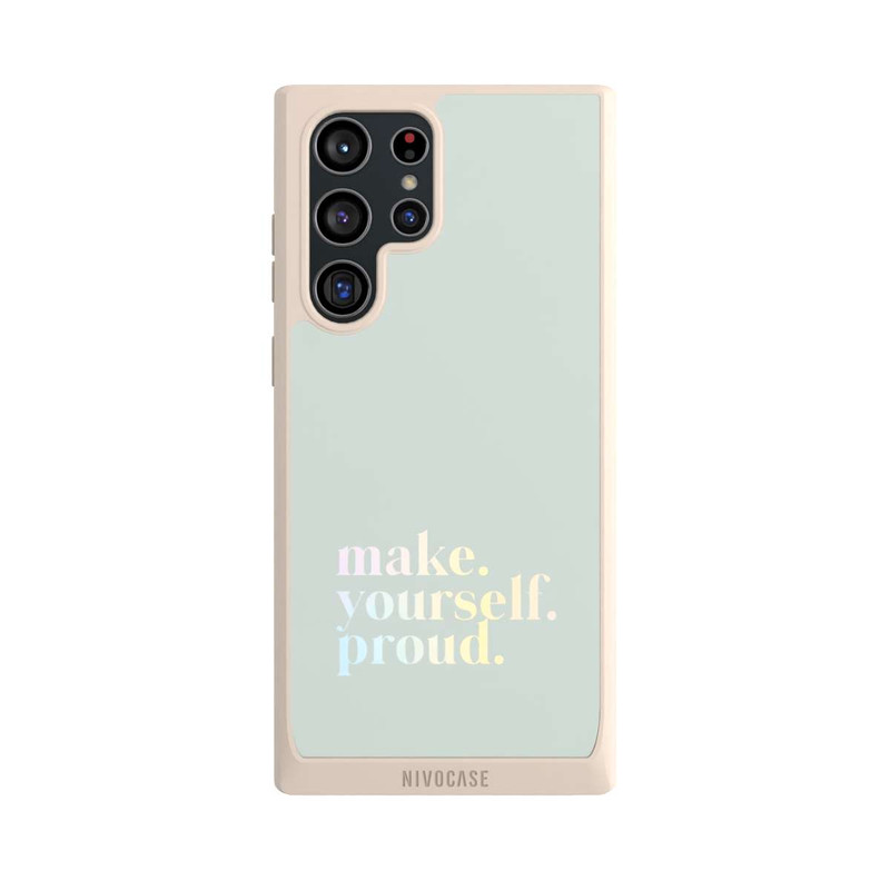 Galaxy S22 Ultra NIVOpure Make Yourself Proud Zitat-Minze und Farbverlauf