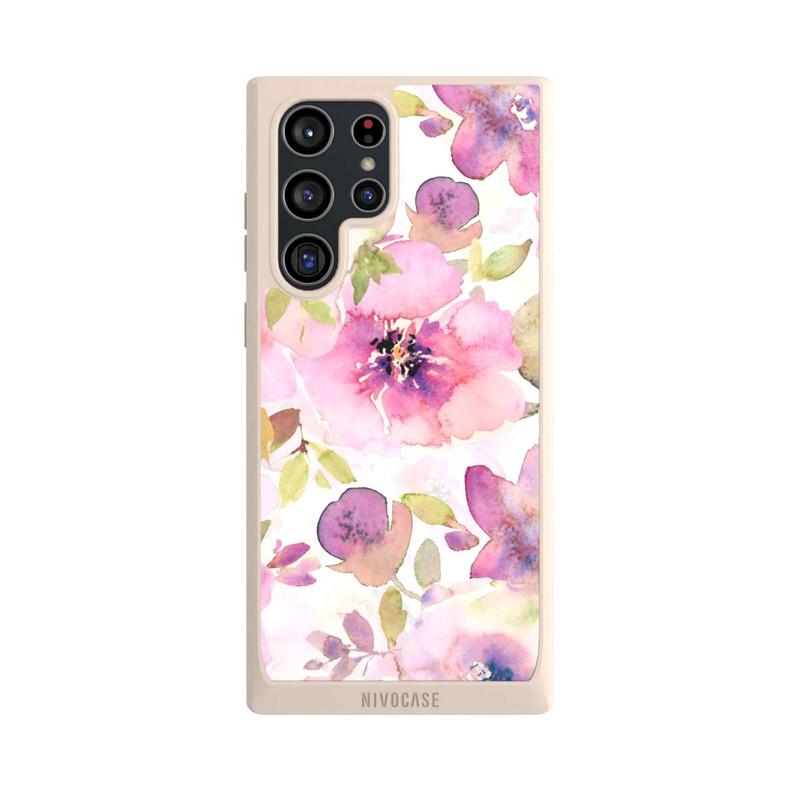 Galaxy S22 Ultra NIVOpure Tapete mit rosa Blumen