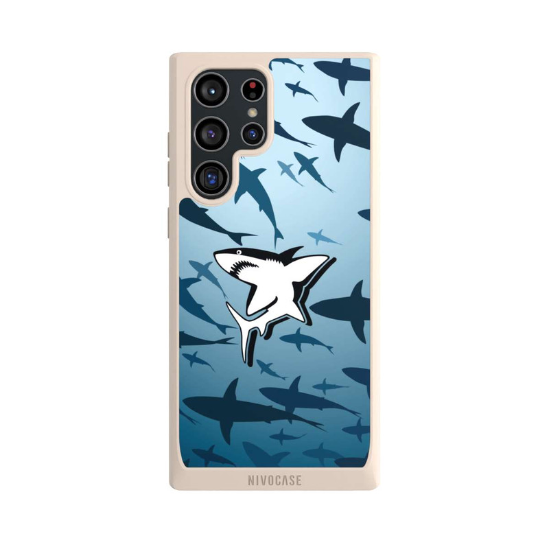 Galaxy S22 Ultra NIVOpure Haie Muster Blau