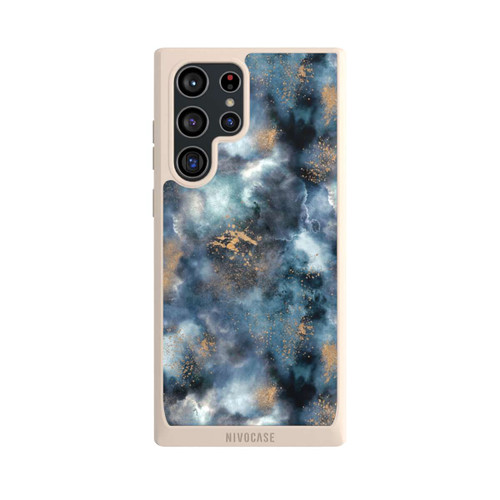 Samsung Galaxy S22 Ultra NIVOpure Smoky Marble Watercolor Navy