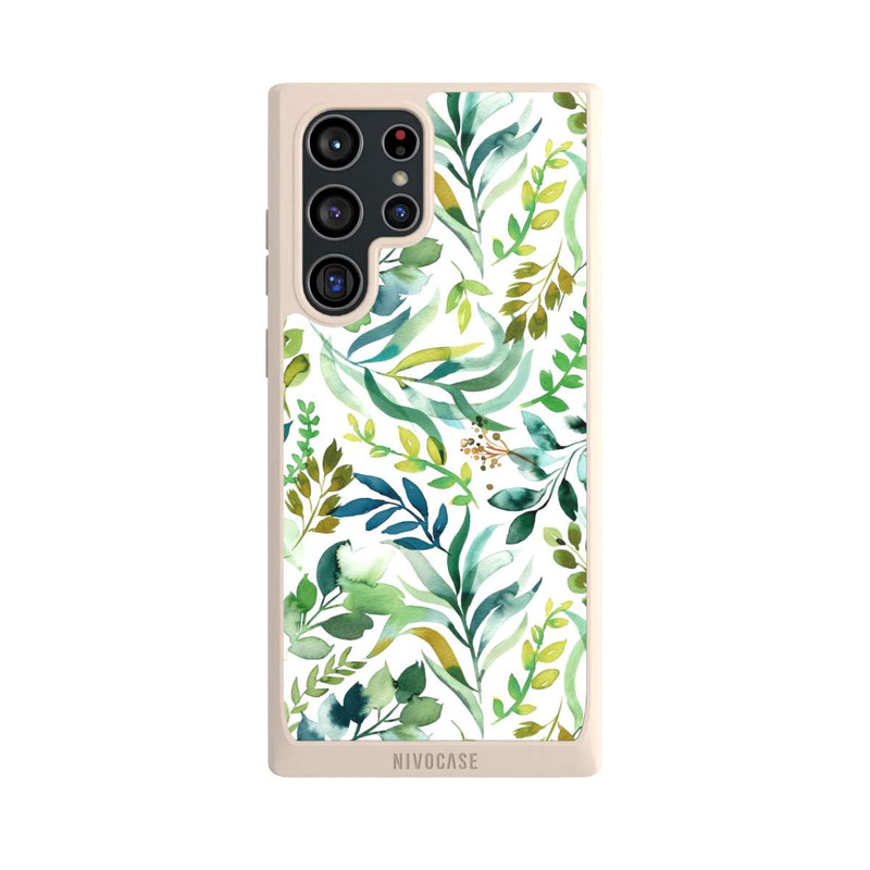 Galaxy S22 Ultra NIVOpure Aquarell Palmenblätter Botanisch Grün