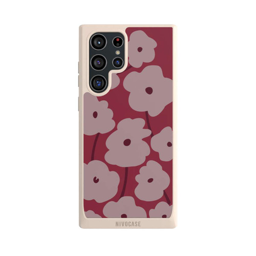 Samsung Galaxy S22 Ultra NIVOpure Minimalistische Blumen Bordeaux