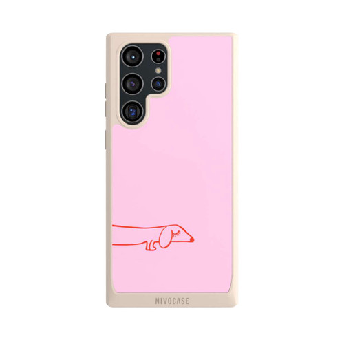 Samsung Galaxy S22 Ultra NIVOpure Dachshund Illustration Pink