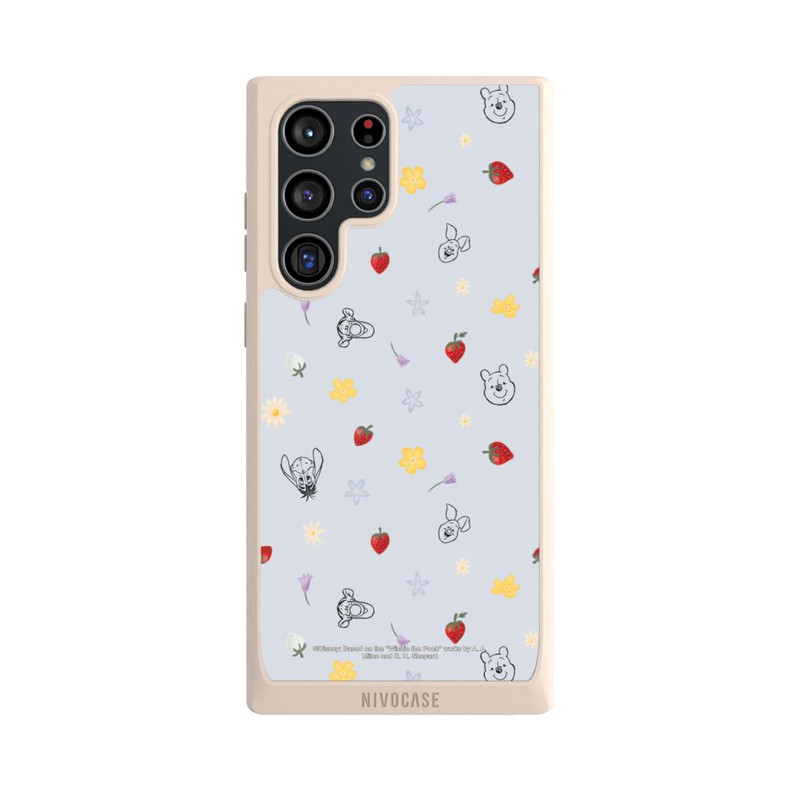 Galaxy S22 Ultra NIVOpure Winnie Puuh und Freunde Erdbeer Muster Blau