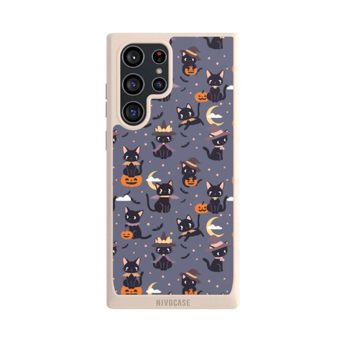 Samsung Galaxy S22 Ultra NIVOpure Cute Halloween Witch Cats and Pumpkins
