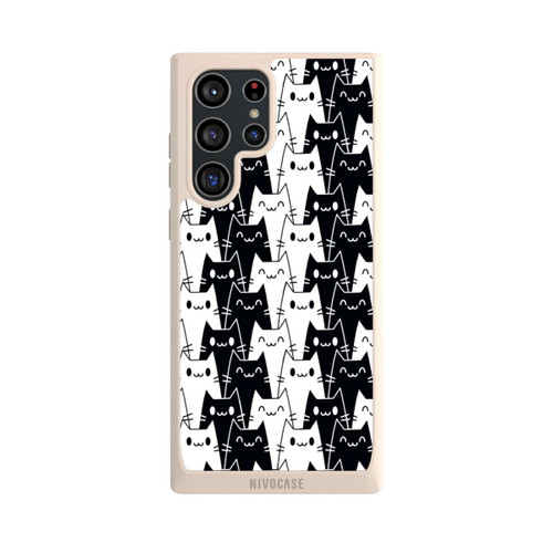 Samsung Galaxy S22 Ultra NIVOpure Katzentapete Schwarz Weiß