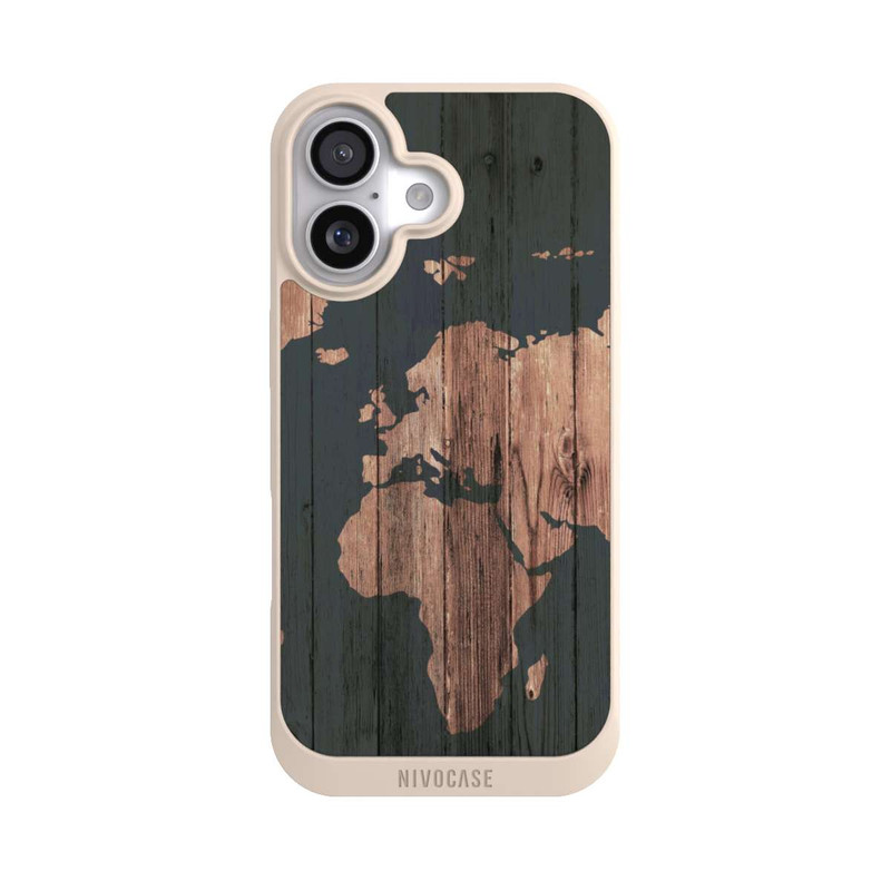 iPhone 17 NIVOpure Wooden World Map