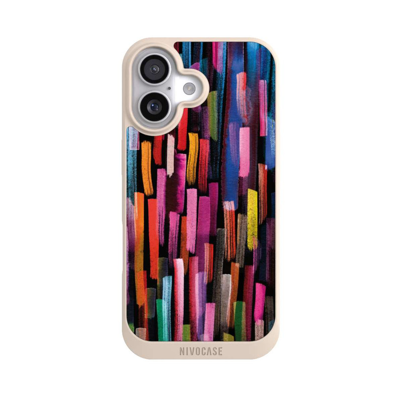 iPhone 17 NIVOpure Bunte Pinselstriche schwarz