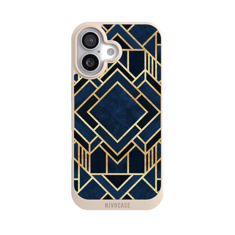 iPhone 17 NIVOpure Kunst Deko Blau Golddruck