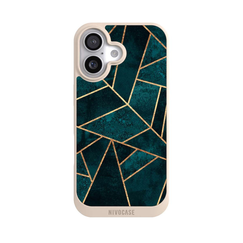 iPhone 17 NIVOpure Tief Blaugrün Stein Gold Druck