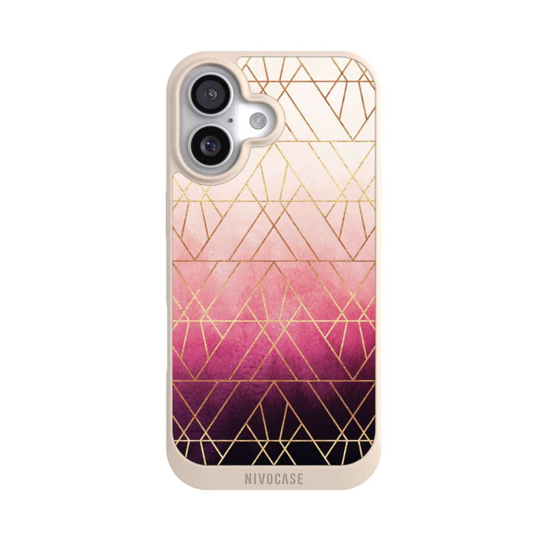 iPhone 17 NIVOpure Pink Ombre Dreiecke Golddruck