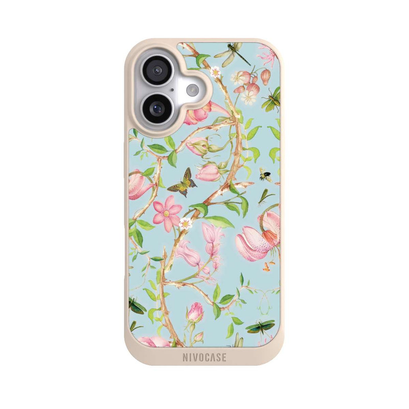 iPhone 17 NIVOpure Vintage botanische Blumen in blau