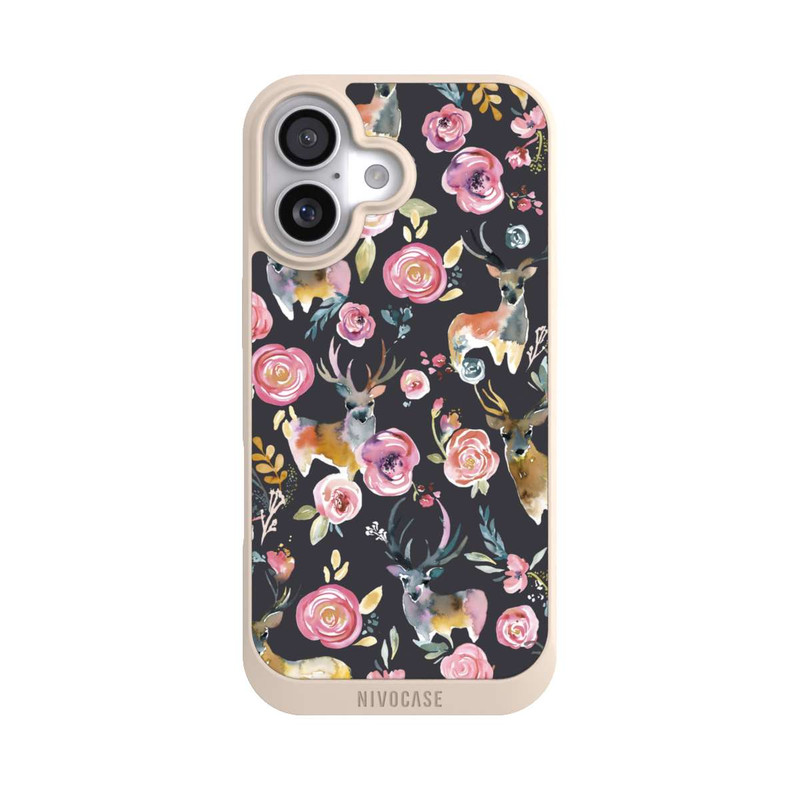 iPhone 17 NIVOpure Hirsche und Blumen Anthrazit