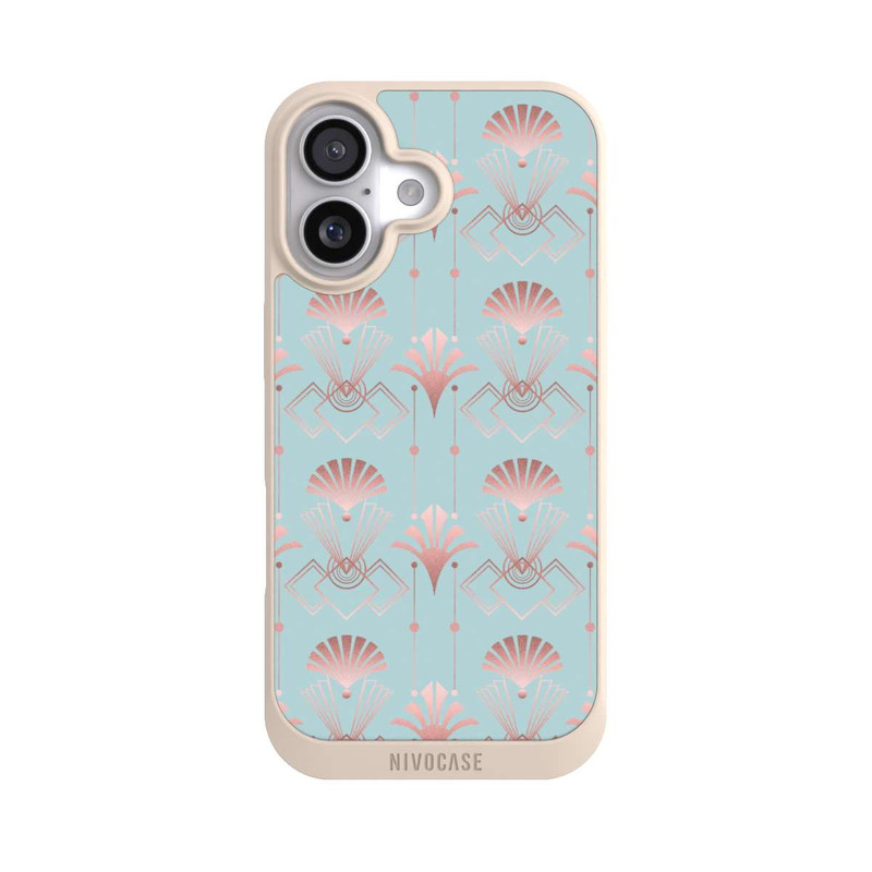 iPhone 17 NIVOpure Art Deco Rose Gold Elegance Blue