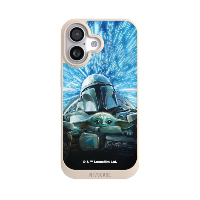 iPhone 17 NIVOpure Grogu und Mando fliegen blau