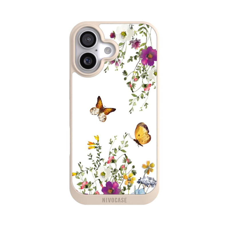 iPhone 17 NIVOpure Schmetterlinge und bunte Blumen