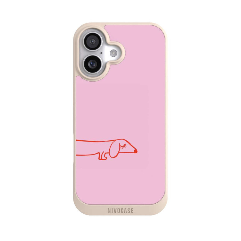 iPhone 17 NIVOpure Dachshund Illustration Pink