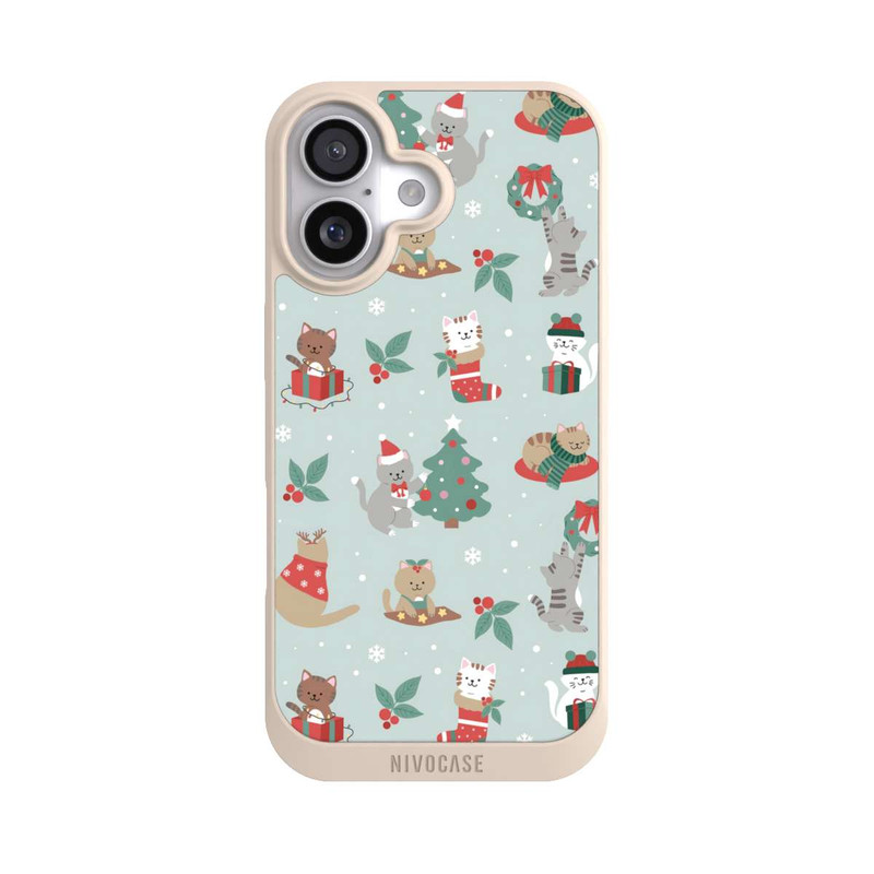 iPhone 17 NIVOpure festliche Katzen im Winterwunderland