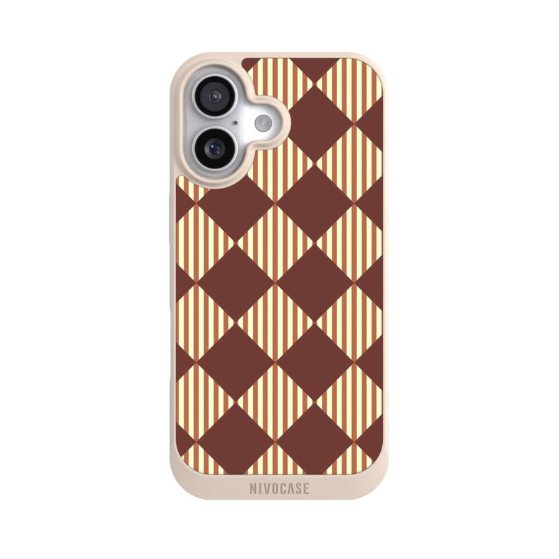 iPhone 17 NIVOpure Rautenmuster Hellbraun