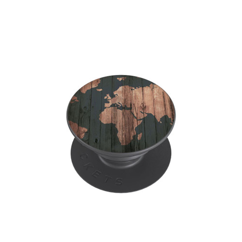  PopGrip Carte du Monde Effet bois