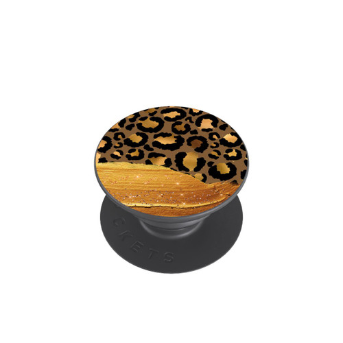  PopGrip Look pailleté léopard doré foncé