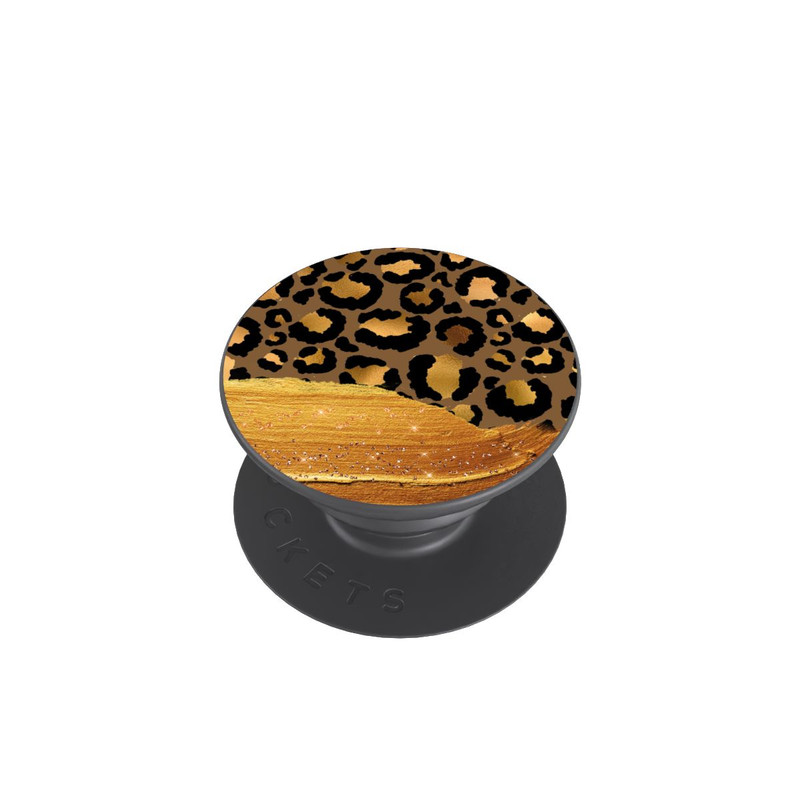  PopGrip Look pailleté léopard doré foncé