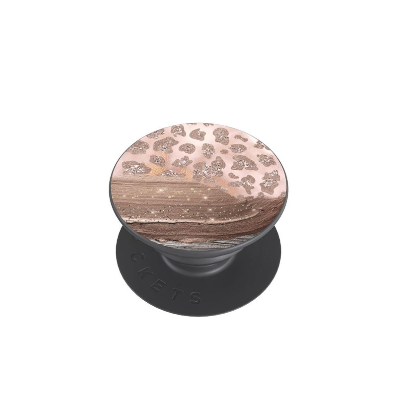  PopGrip Silberner Leoparden Glitzerlook