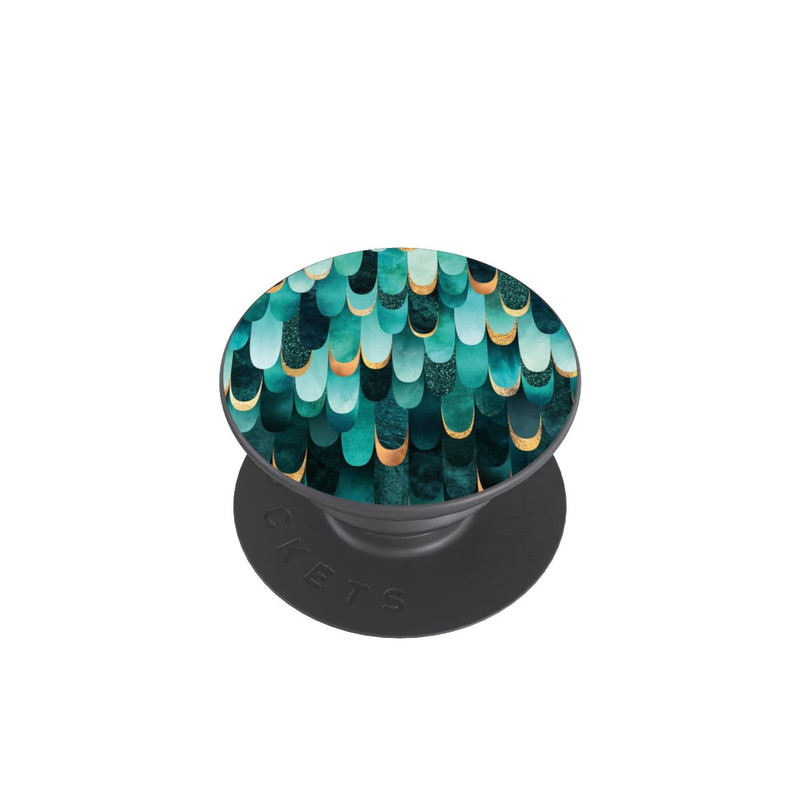  PopGrip Imprimé or turquoise à plumes