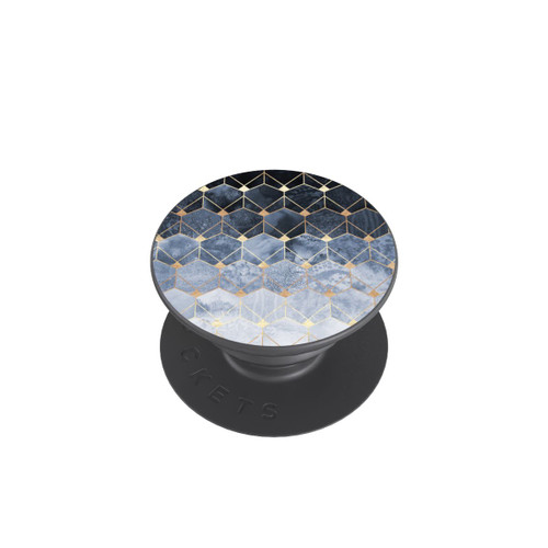  PopGrip Blaue Sechsecke und Diamanten Golddruck