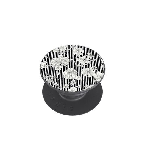  PopGrip Fleurs et rayures noir et blanc