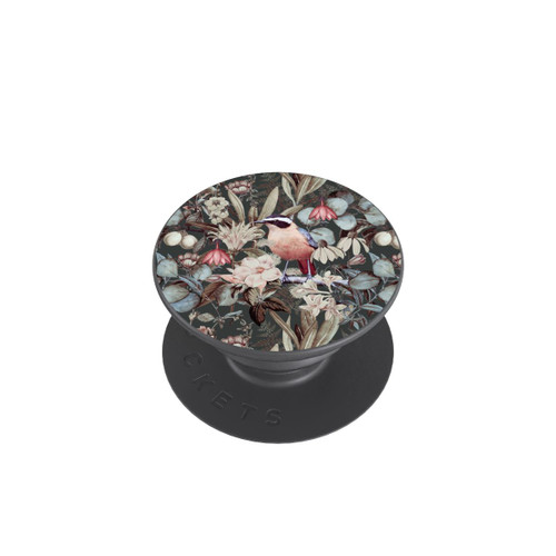  PopGrip Orangefarbener Vogel im Vintage Blumenmuster