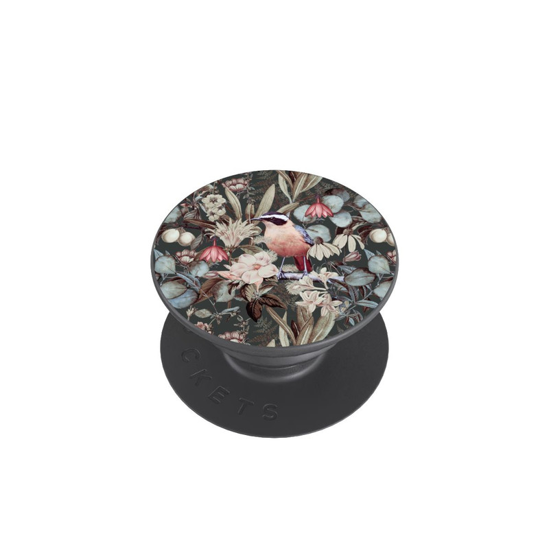  PopGrip Orangefarbener Vogel im Vintage Blumenmuster