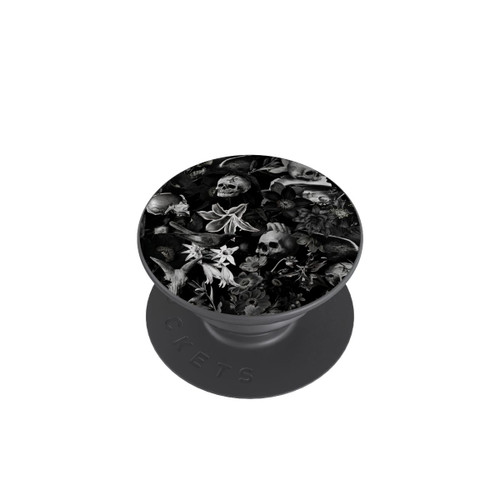  PopGrip Skulls and Flowers on Black Background