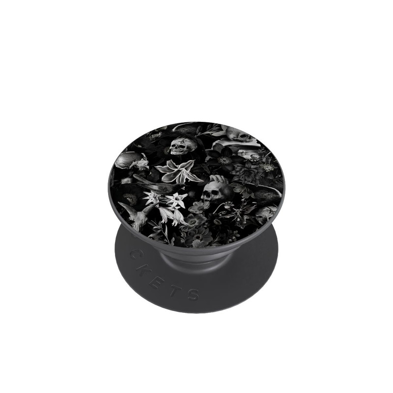  PopGrip Skulls and Flowers on Black Background