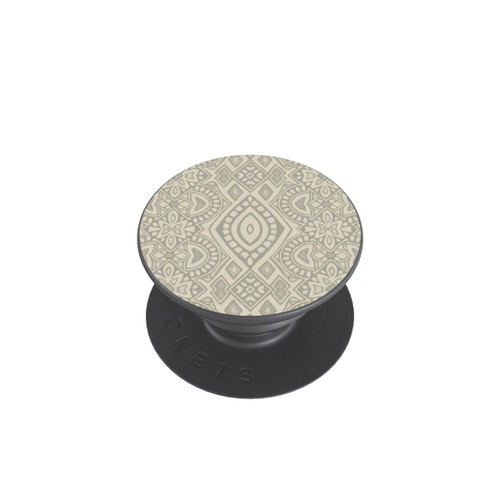  PopGrip Boho Geometric Mosaic Pattern Neutral Grey and Beige