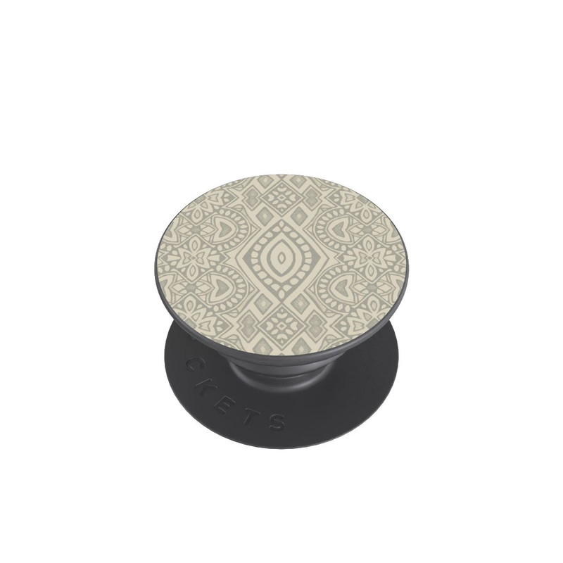  PopGrip Boho Geometric Mosaic Pattern Neutral Grey and Beige