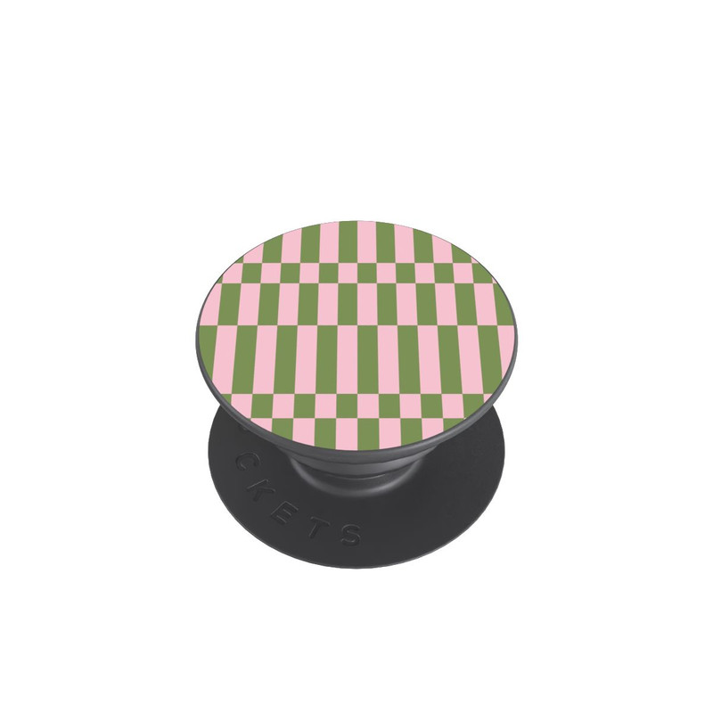 PopGrip Sage and Pink Checked Pattern Theme