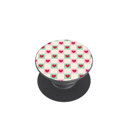  PopGrip Karomuster Herzen Rosa und Grün Valentinstag