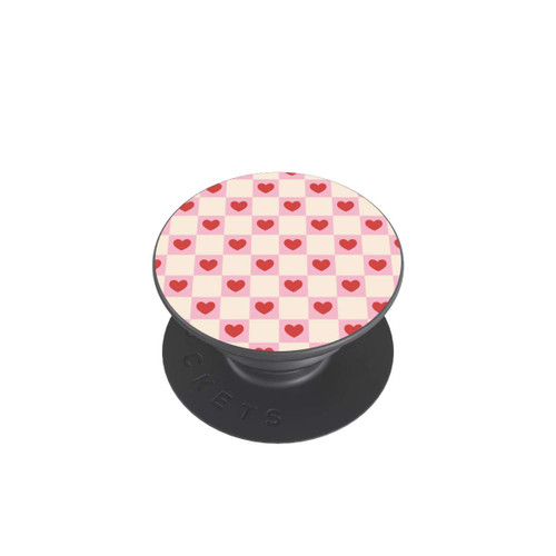  PopGrip Rosa Kariertes Herzmuster Valentinstag