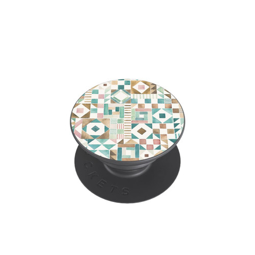  PopGrip Geometric Blocks Retro Vintage Patchwork Green