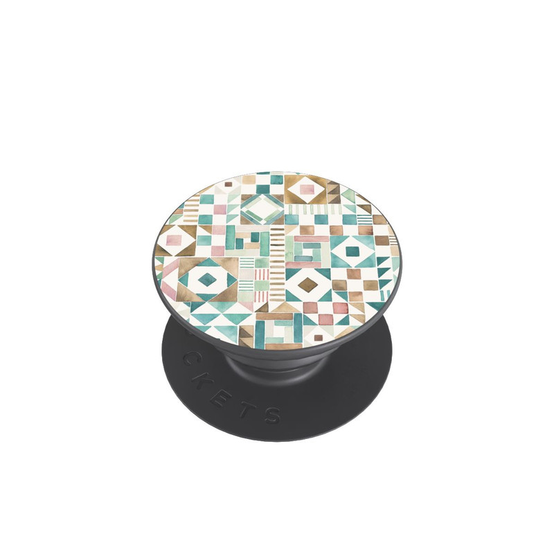  PopGrip Geometric Blocks Retro Vintage Patchwork Green