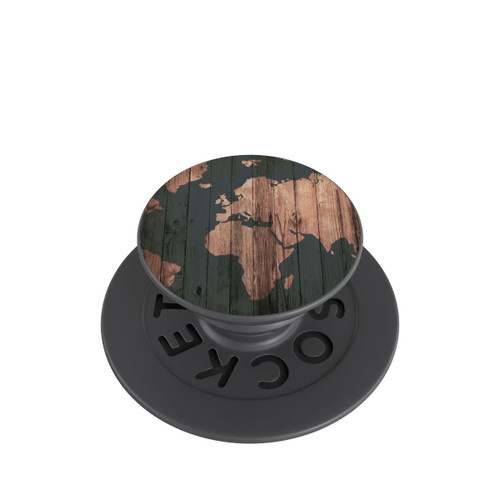  PopGrip Carte du Monde Effet bois