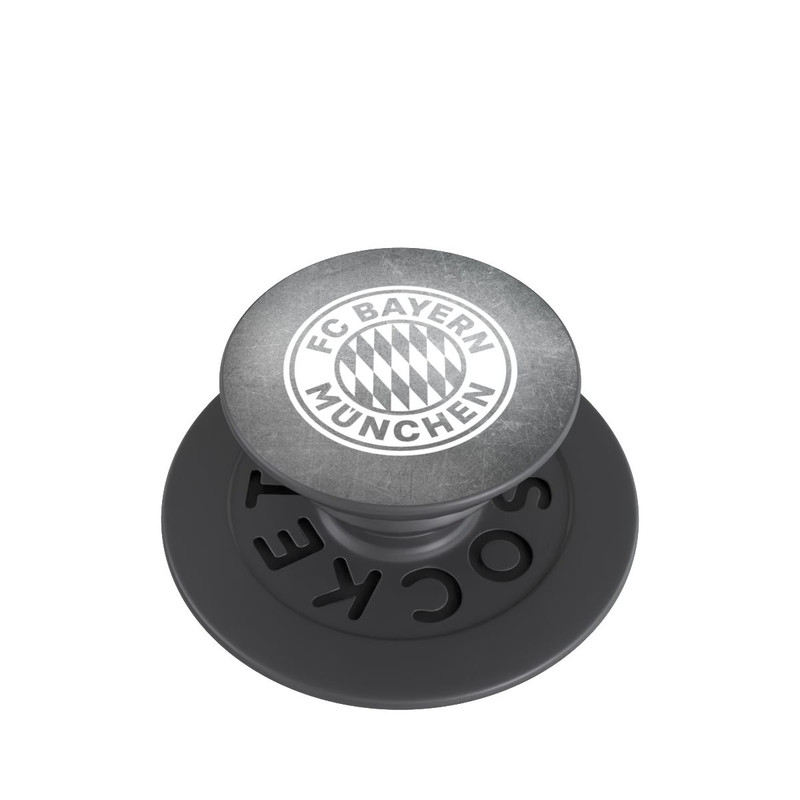  PopGrip Klassisches FCB Logo Klein - Weiß auf Metalllook