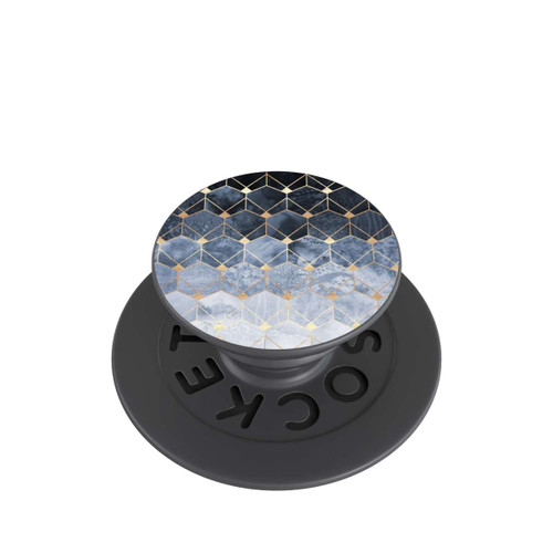  PopGrip Blaue Sechsecke und Diamanten Golddruck