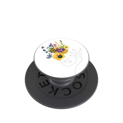  PopGrip Line Art Frau Sonnenblumen