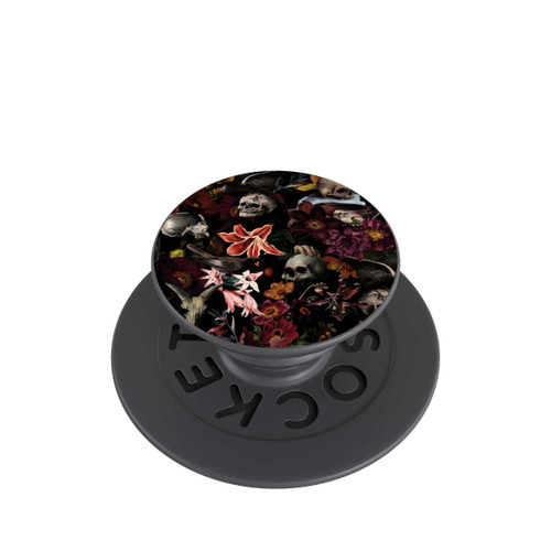  PopGrip Totenköpfe und Blumen auf dunklem Hintergrund